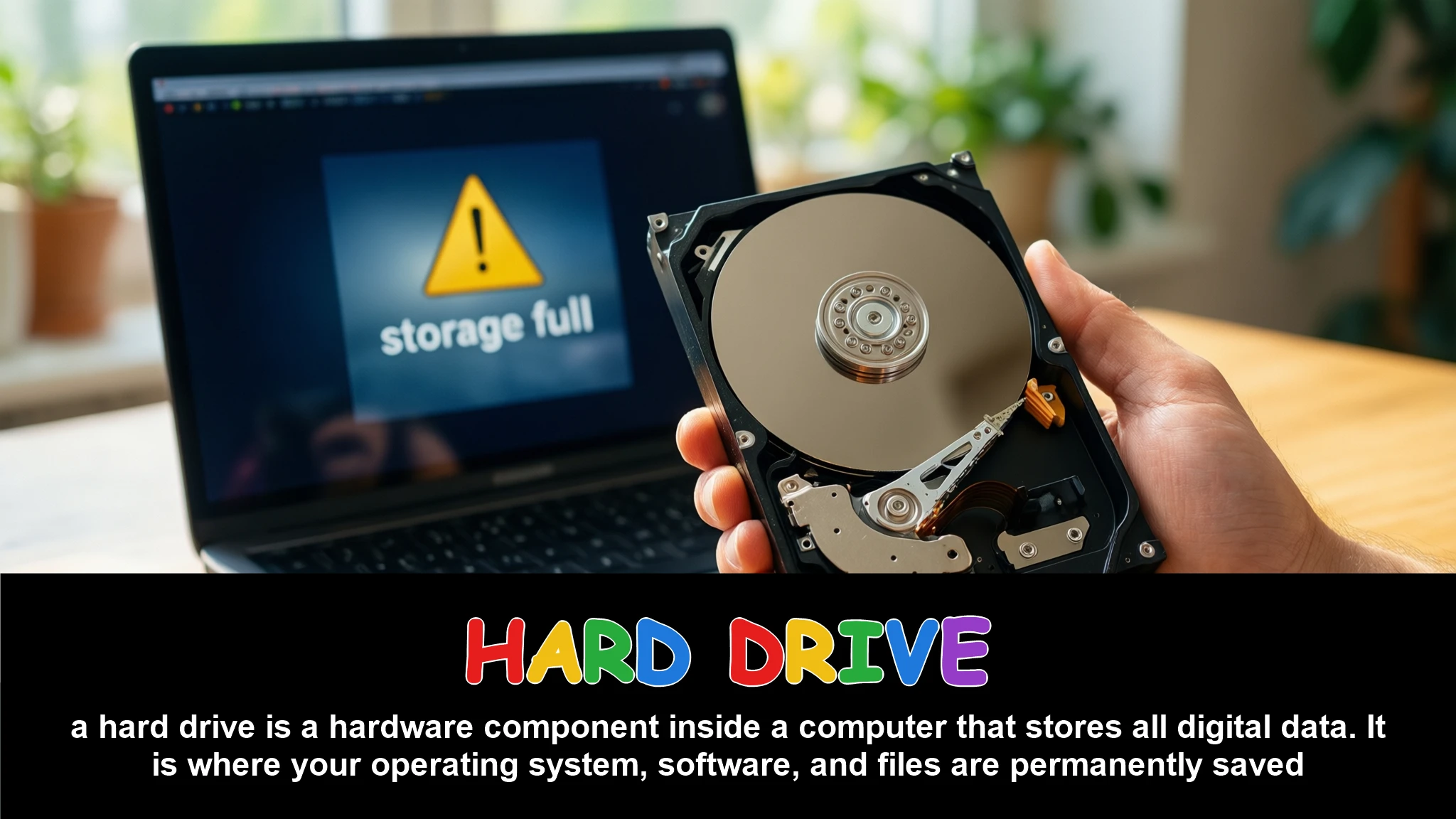 English Illustration for hard drive